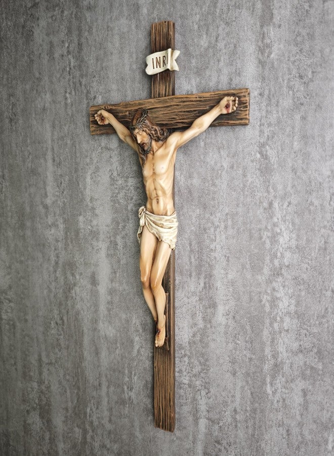 BC BUILDCLASSIC BC Catholic Crucifix Wall Cross, Jesus Christ Inspirational Home Décor, Religious Devout Gift, 14"H, Renaissance Sculpture Handmade by Buildclassic - Image 5